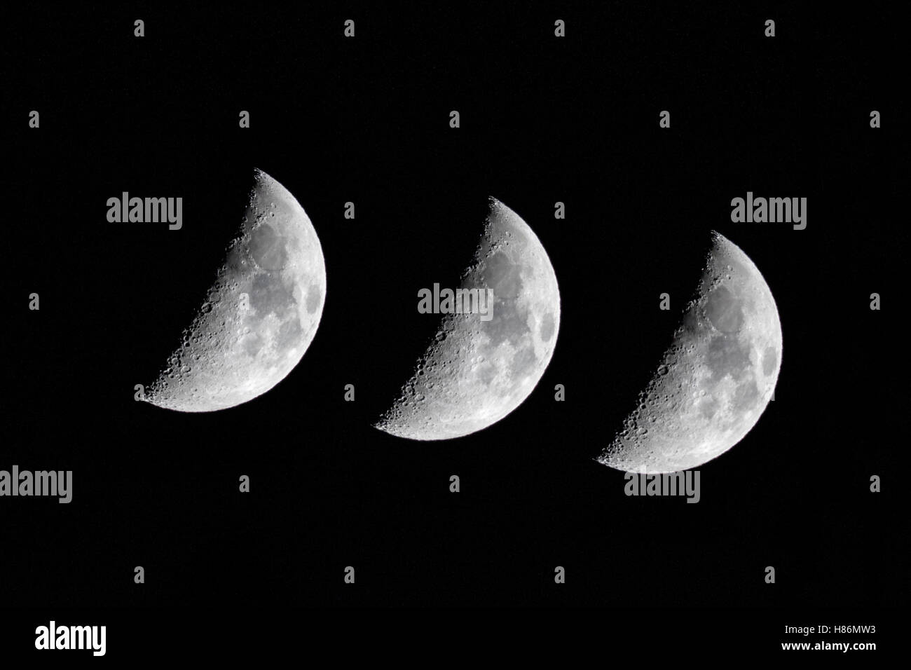 Mondphase - 3/4 Stockfoto