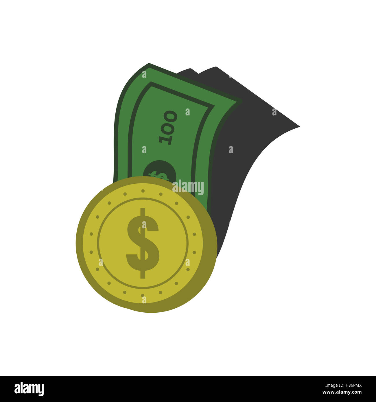 Bank und Münze Design Vektor Stockfoto
