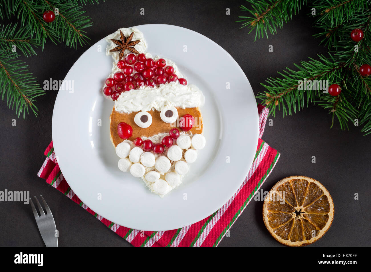 Santa Pfannkuchen für Kinder Weihnachtsfrühstück! Kreative lustig Essen ...