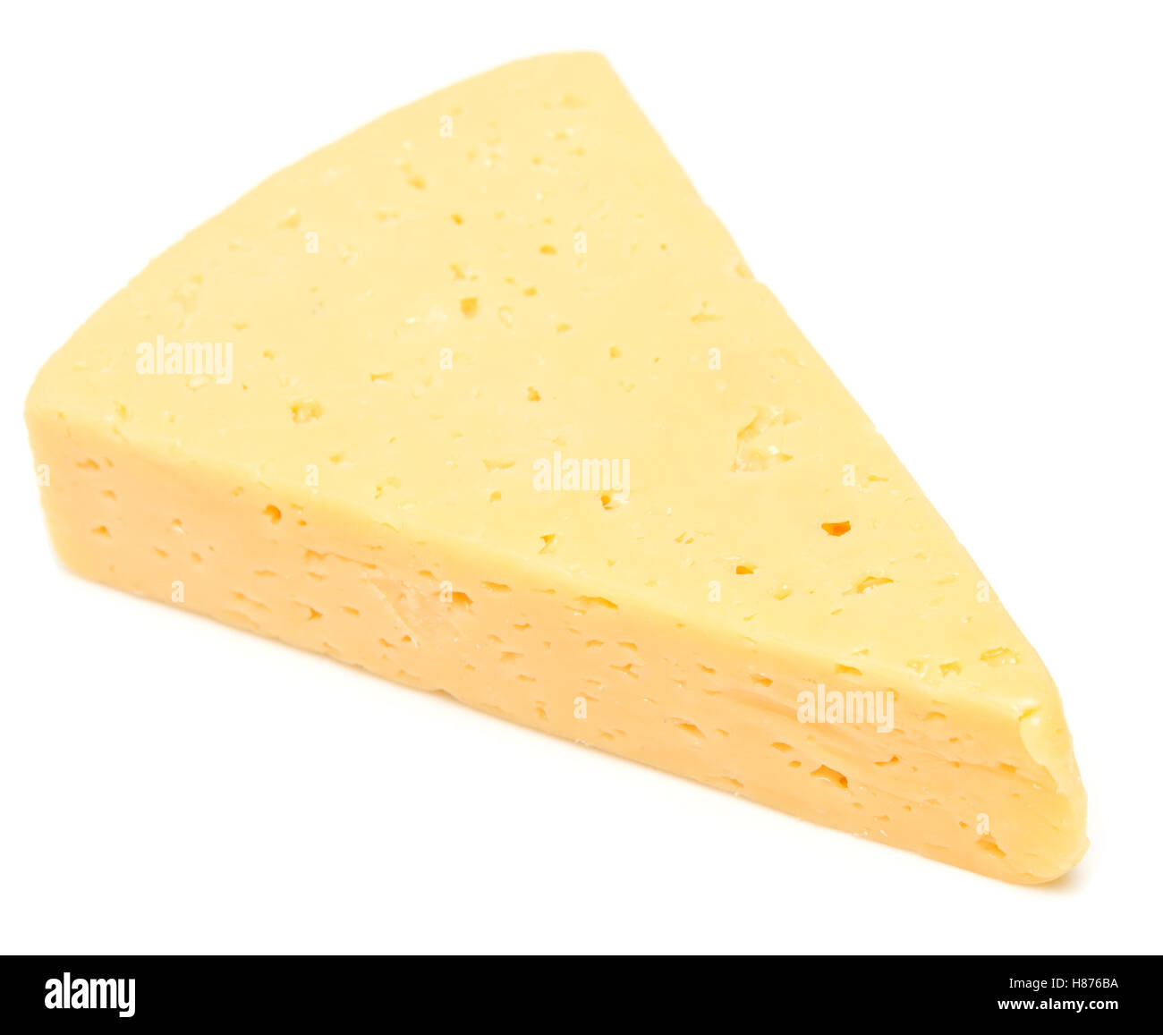 Käse, isoliert auf weißem Hintergrund Stockfoto