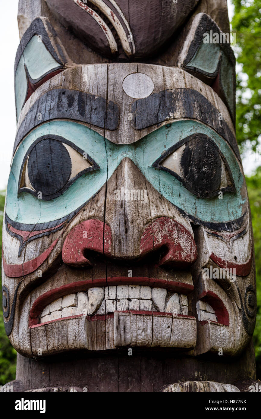 Totem der alten Inuit in Alaska Stockfoto