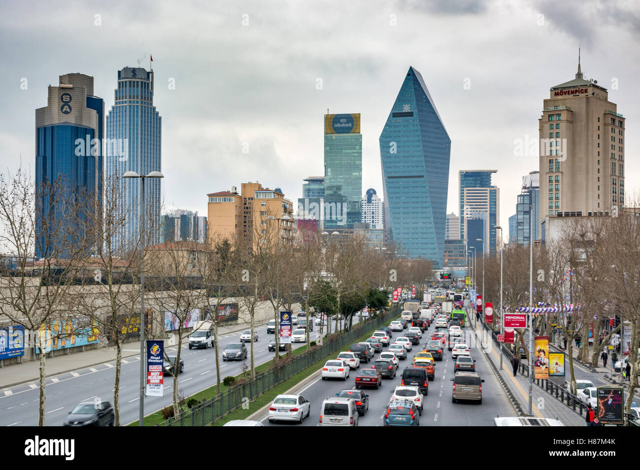 Levent Geschäftsbezirk von Istanbul, Türkei Stockfoto