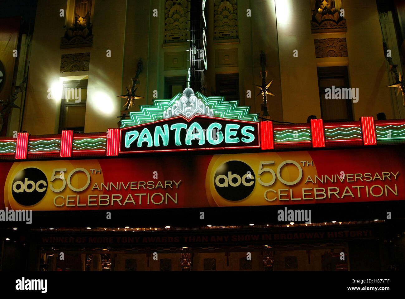 PANTAGES Theater ABC TV 50. Jahrestag PANTAGES Theater HOLLYWOOD LA USA 16. März 2003 Stockfoto