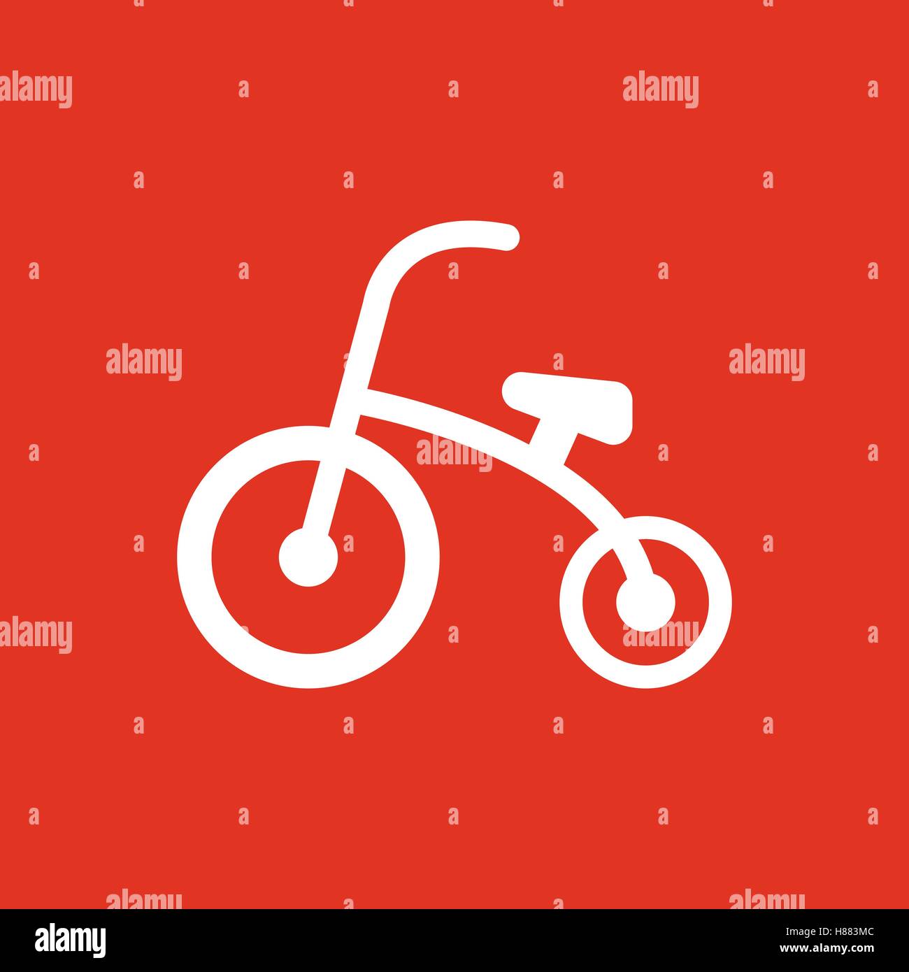 Dreirad-Symbol. Design. Fahrrad, Fahrrad, Dreirad-Symbol. Web. Grafik. AI. App-Logo. Objekt. flache. Bild. Melden Sie sich. Gewinn je Aktie. Kunst. Bild Stock Vektor