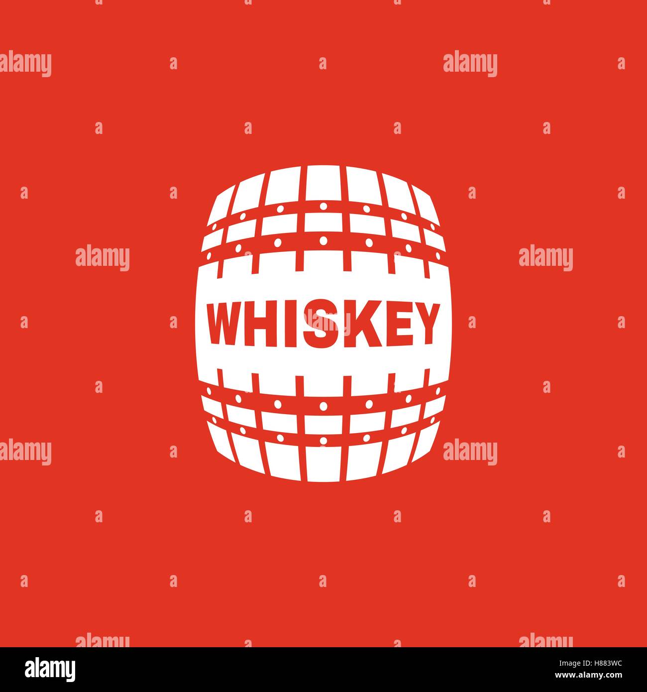 Das Whisky-Symbol. Fass und Keg, Alkohol, Whisky-Symbol. UI. Web. Logo. Zeichen. Flaches Design. Ca. Stock Vektor Stock Vektor