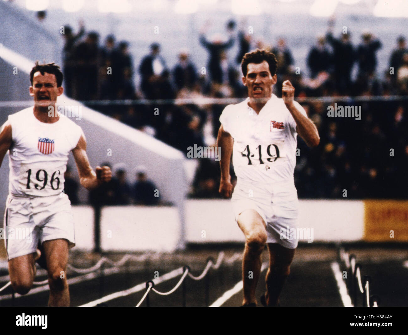 Sterben die Stunde des Siegers (CHARIOTS OF FIRE) GB 1980, Regie: Hugh Hudson, IAN CHARLESON (Re), Stichwort: Läufer, aufgelegt, Olympia, Ziellinie, Sportler Stockfoto