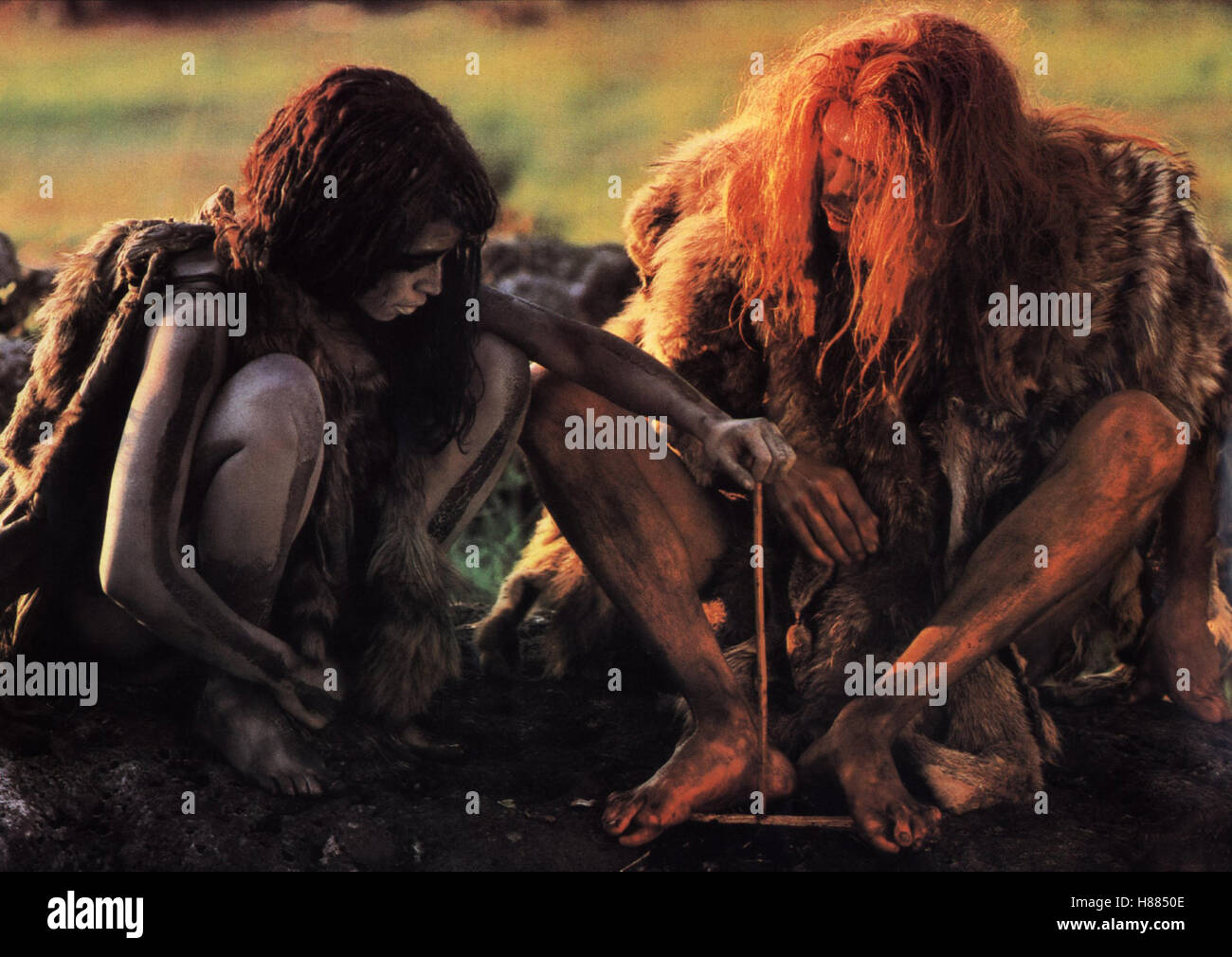 Bin Anfang War Das Feuer (LA GUERRE DU FEU) F-CAN 1981, Regie: Jean-Jacques Annaud, Dawn, EVERETT McGILL, Stichwort: Neandertaler, Feuer Stockfoto