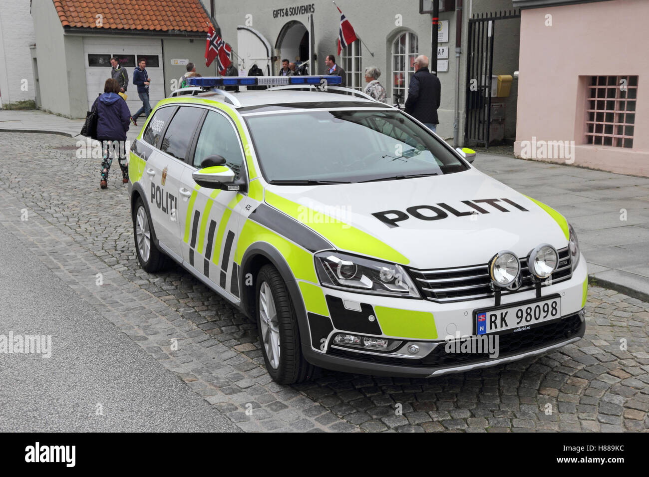 Norwegische Polizei VW Passat Kombi Stockfoto