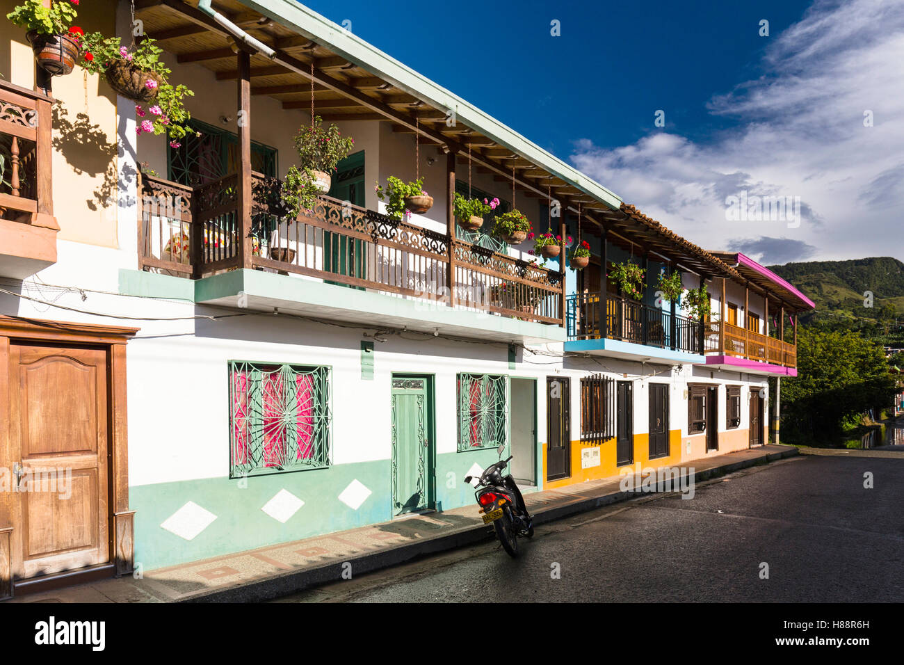 Koloniale Stadt Jardín, Antioquia, Kolumbien Stockfoto