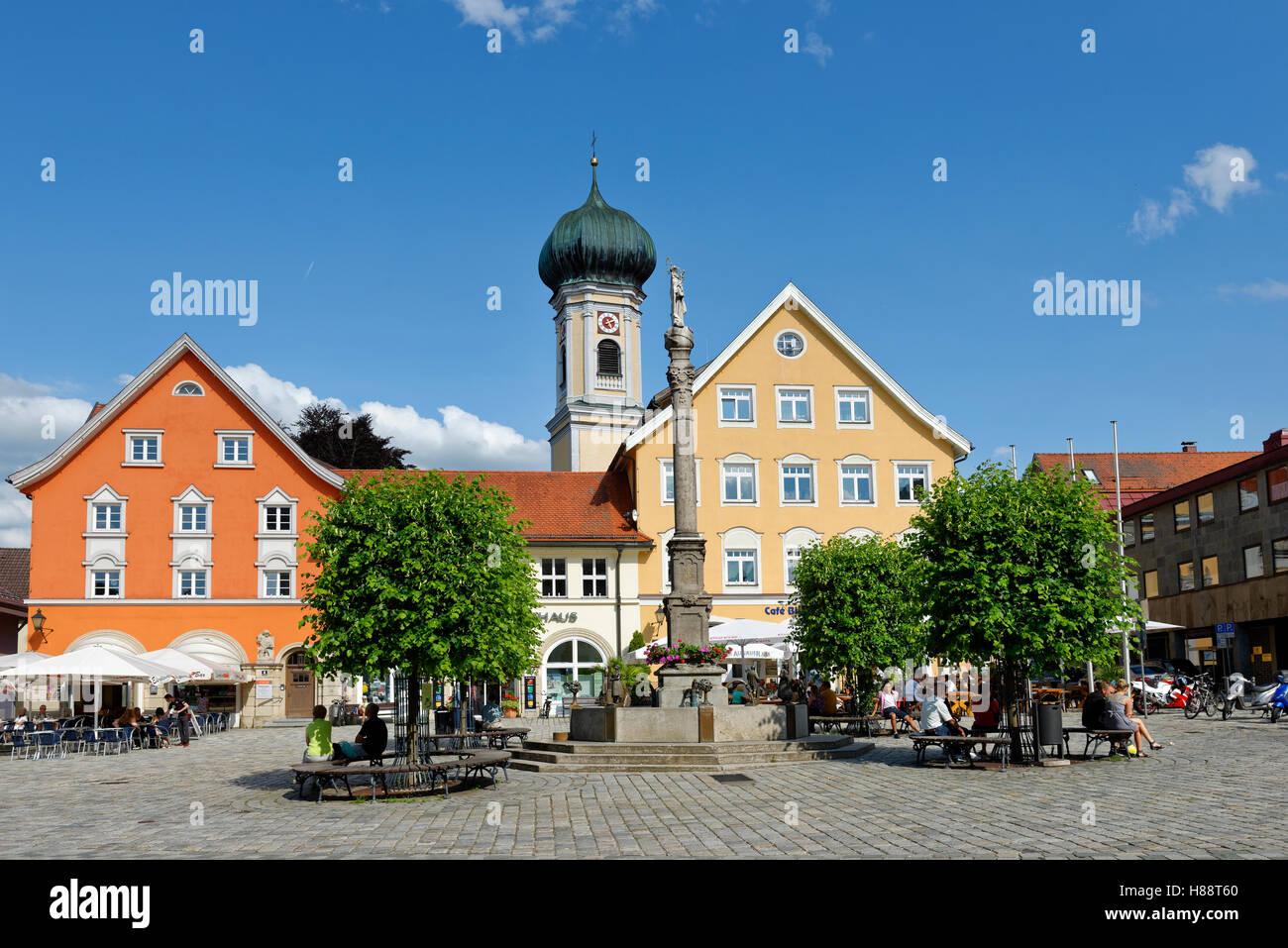 Marienplatz, Immenstadt, Allgäu, Bayern, Deutschland Stockfoto