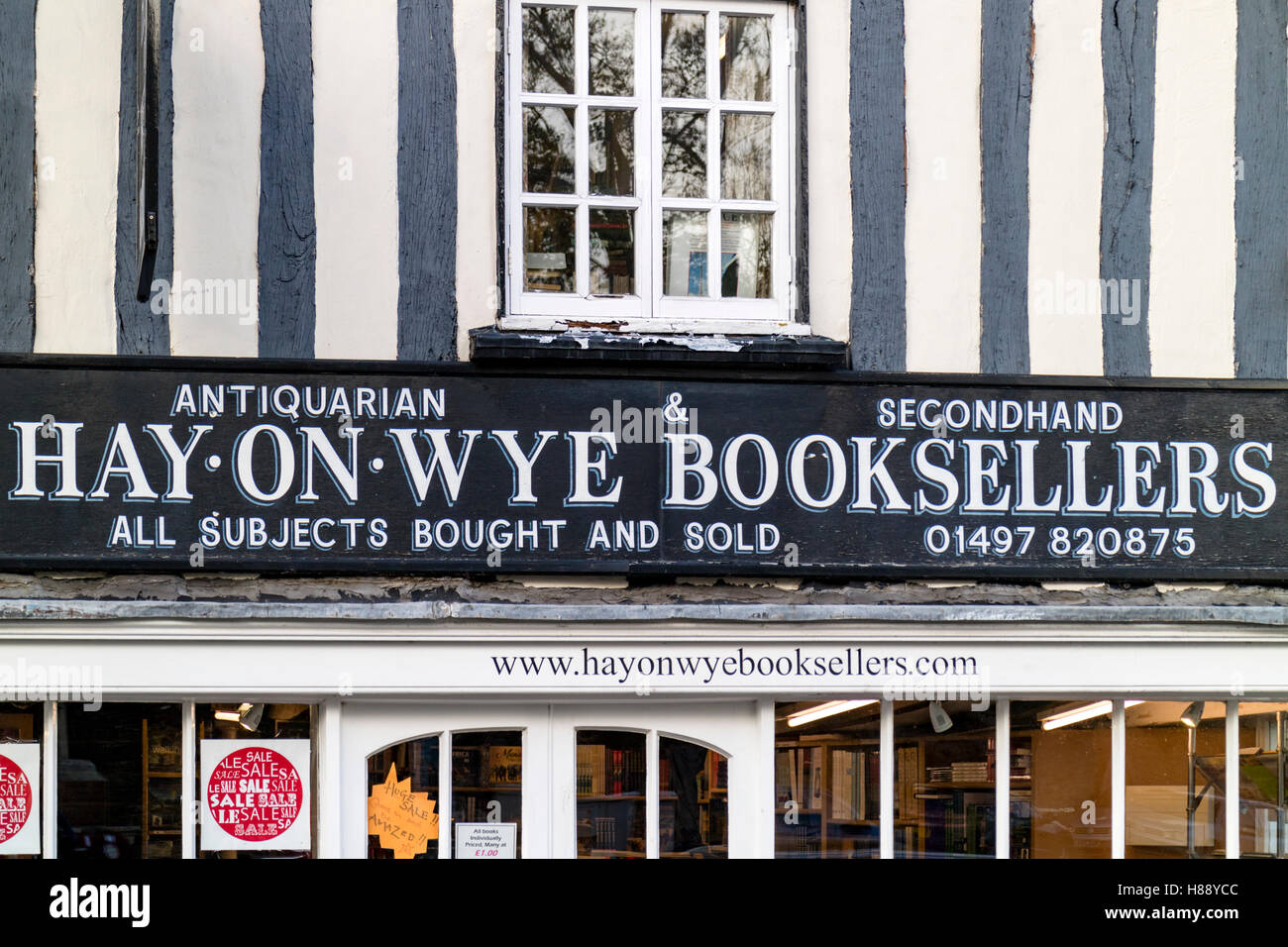 Unabhängige Buchhandlung in Hay on Wye, Kind, Wales, UK Stockfoto