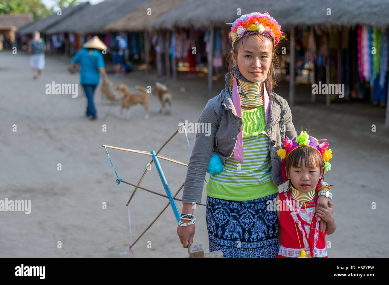 Karen Langhals Menschen in Nord-Thailand Stockfoto