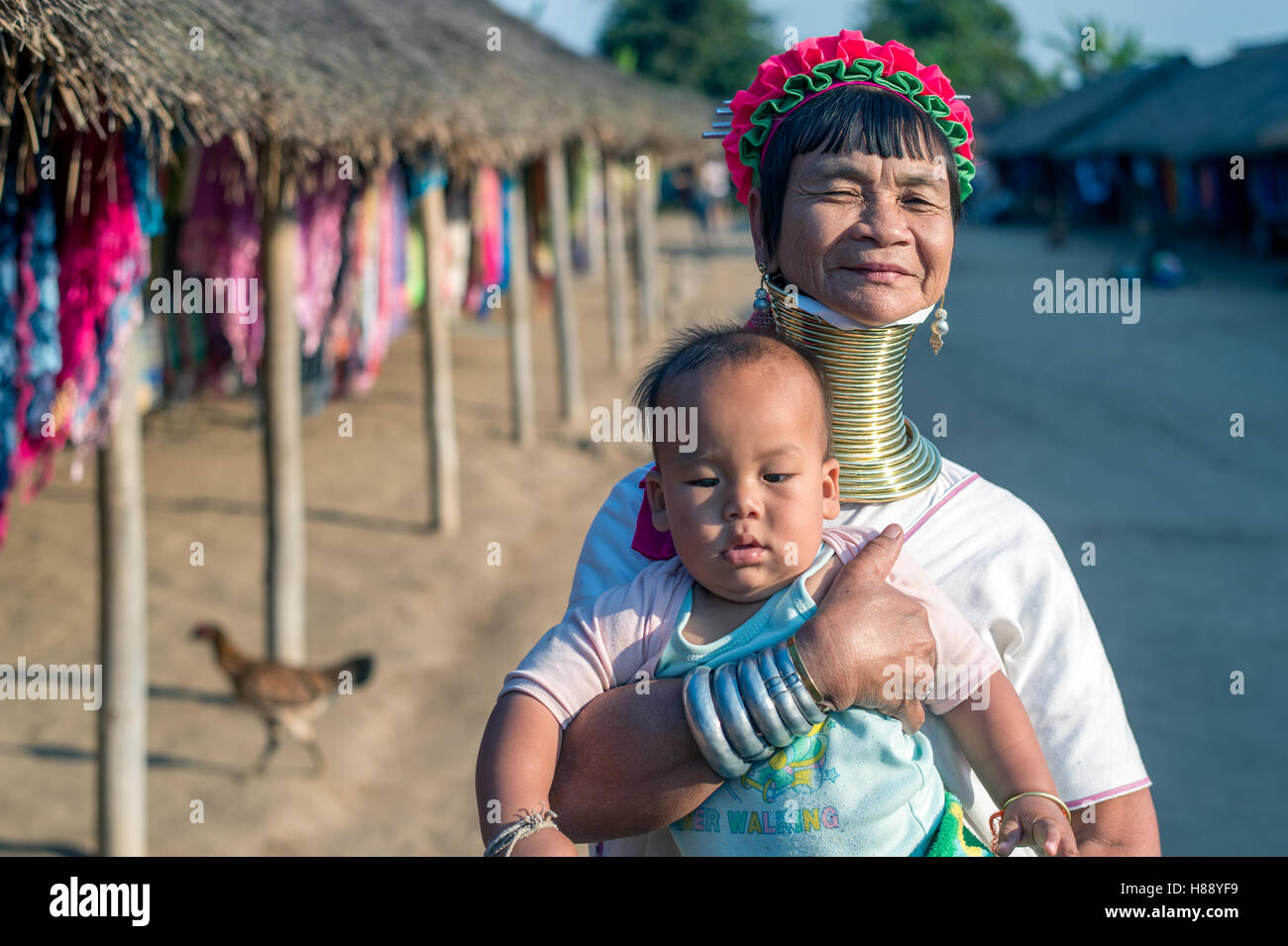 Karen Langhals Menschen in Nord-Thailand Stockfoto