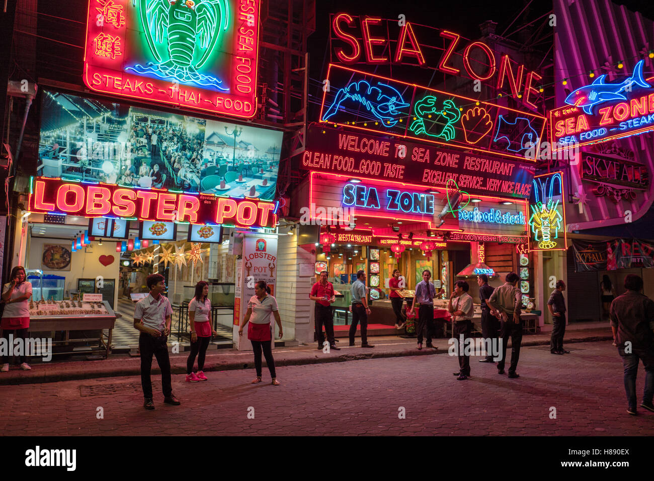 Die Walking Street in Pattaya, Thailand Stockfoto