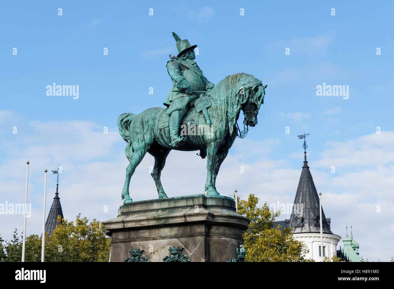 Gustav von Schweden Statue in Malmö, Schweden Stockfoto