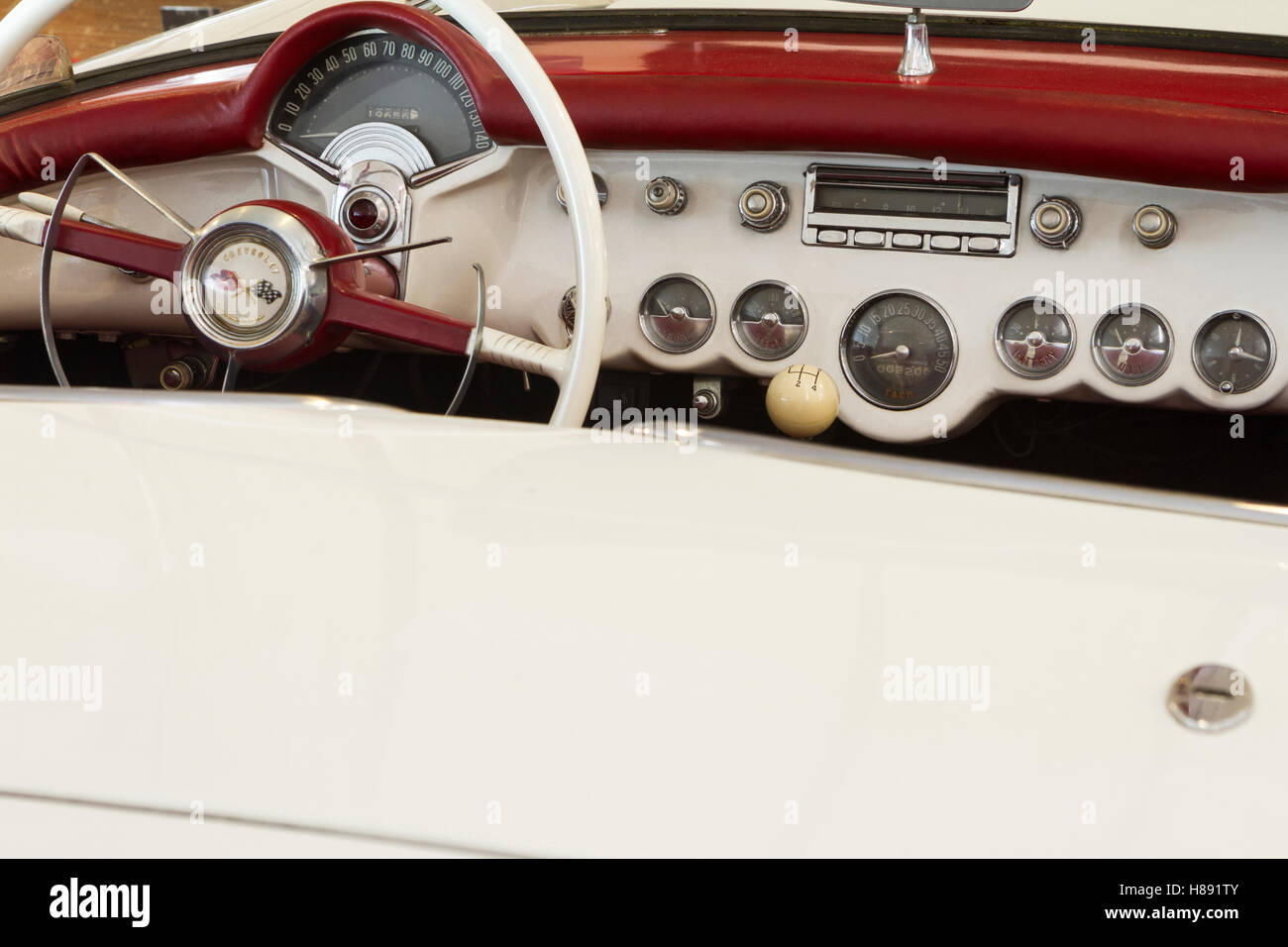 Detail des Jahres 1954 Chevrolet Corvette C1 Stockfoto