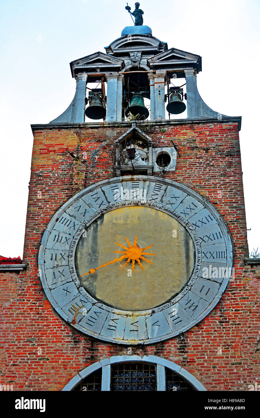 Marinearsenal Venedig Museum Uhr und Bell tower Stockfoto