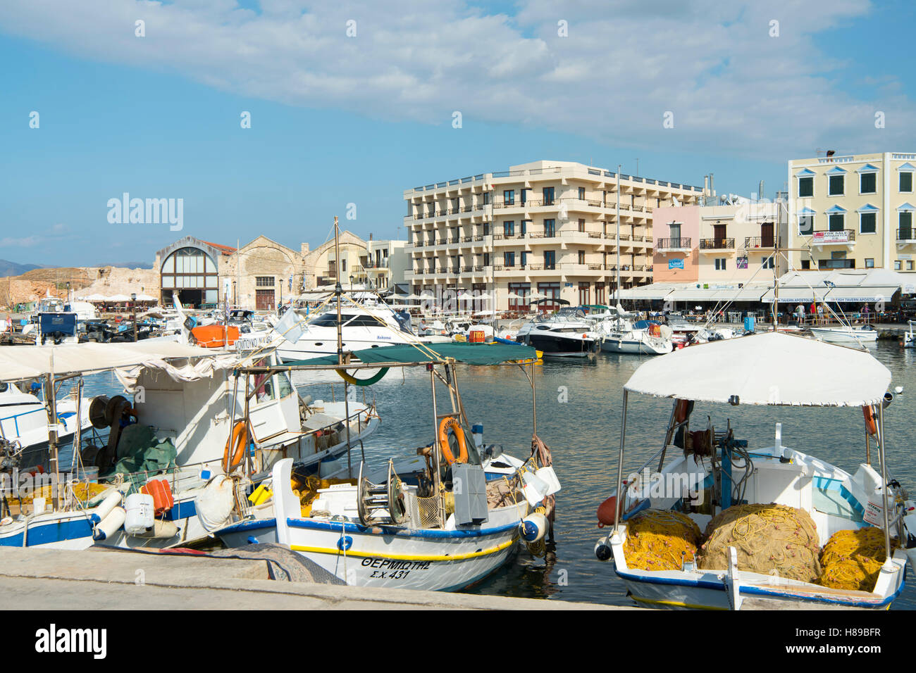 Griechenland, Kreta, Chania, Hotel Porto Veneziano Im Osten des Venezianischen Hafen Stockfoto