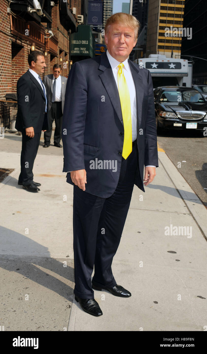 Donald Trump an der Ed Sullivan Theater für einen Auftritt in "Late Show with David Letterman" in New York City. 18. August 2009 Credit: Dennis Van Tine/MediaPunch Stockfoto