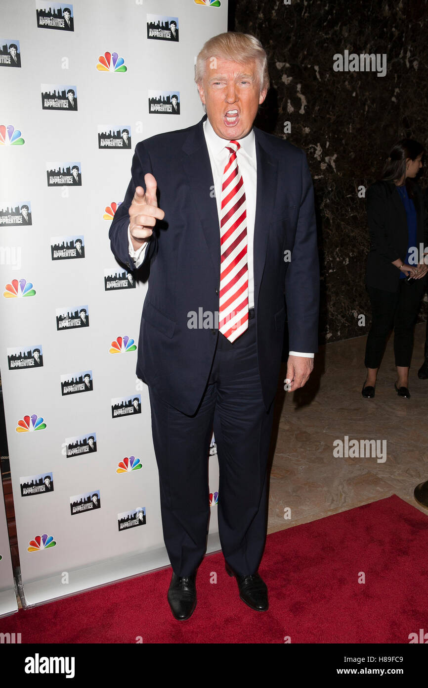 NEW YORK, NY - 16 APRIL: Donald Trump besucht die "All-Star Celebrity Apprentice" Red Carpet Event im Trump Tower am 16. April 2013 in New York City. © Corredor99 / MediaPunch Inc. Stockfoto