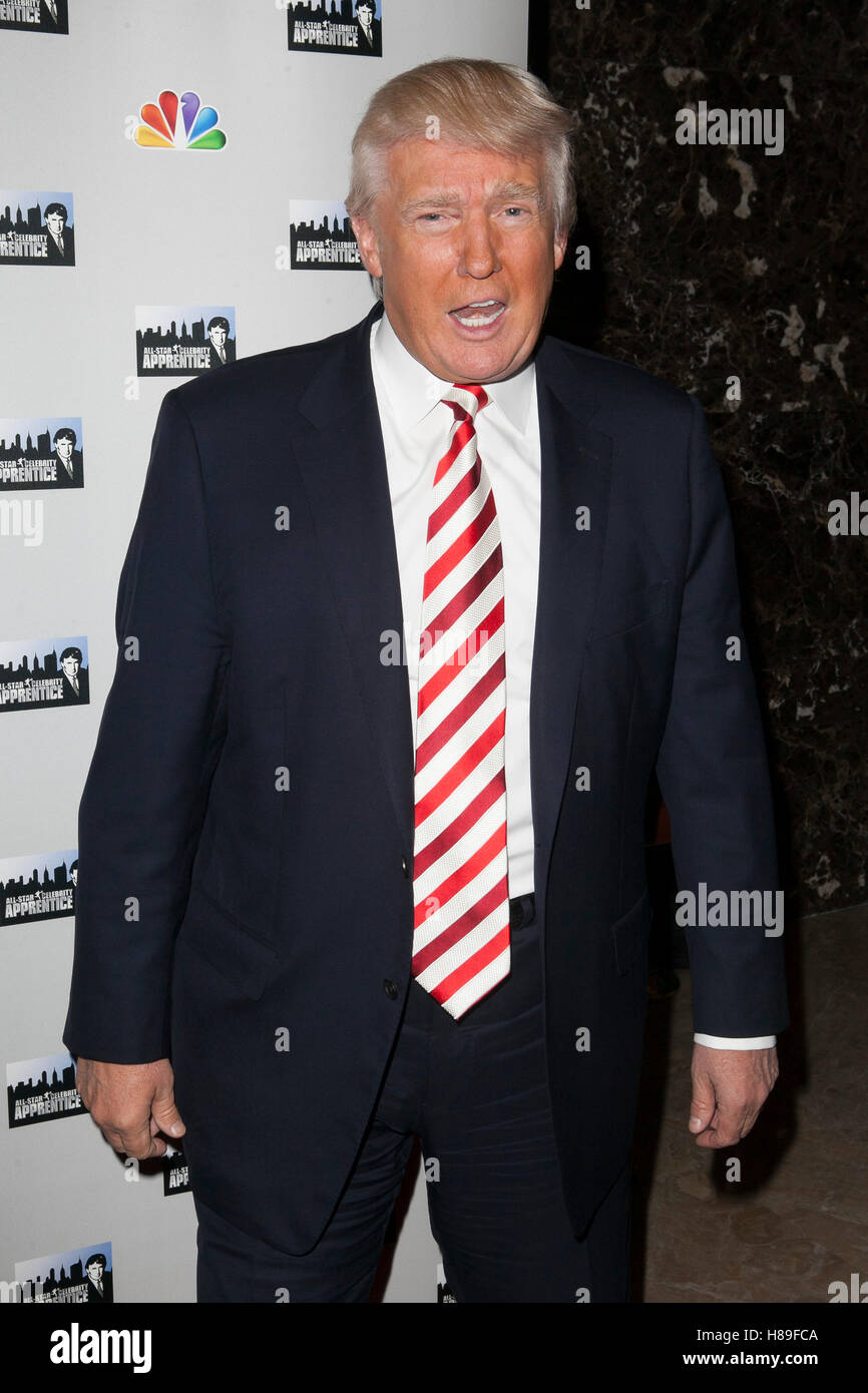 NEW YORK, NY - 16 APRIL: Donald Trump besucht die "All-Star Celebrity Apprentice" Red Carpet Event im Trump Tower am 16. April 2013 in New York City. © Corredor99 / MediaPunch Inc. Stockfoto
