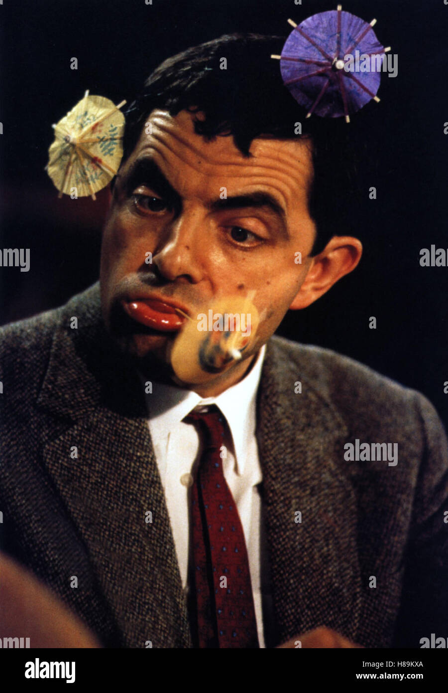 Bean - Der Ultimative Katastrophenfilm, (BEAN) GB 1997, Regie: Mel Smith, ROWAN ATKINSON, Stichwort: Schirmchen Stockfoto