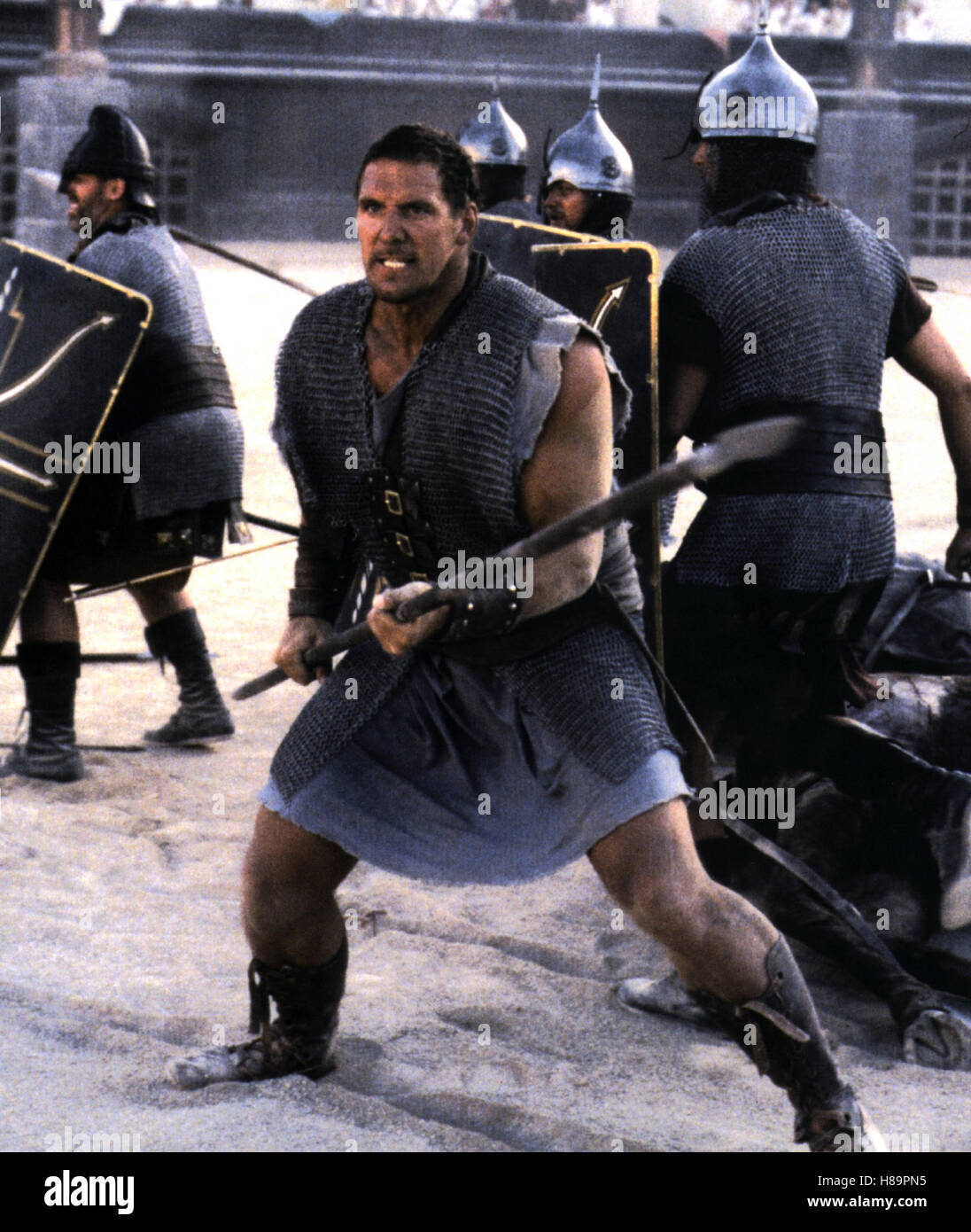 Gladiator, (GLADIATOR) USA 2000, Regie: Ridley Scott, RALPH MOELLER-Stichwort: Lanze, Kettenhemd, Kämpfer Stockfoto