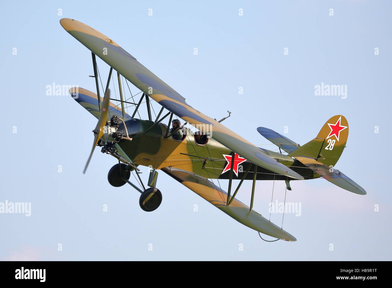 Shuttleworth Collection's Polikarpov PO-2, G-BSSY auf einer Air Show in Old Warden, Großbritannien Stockfoto