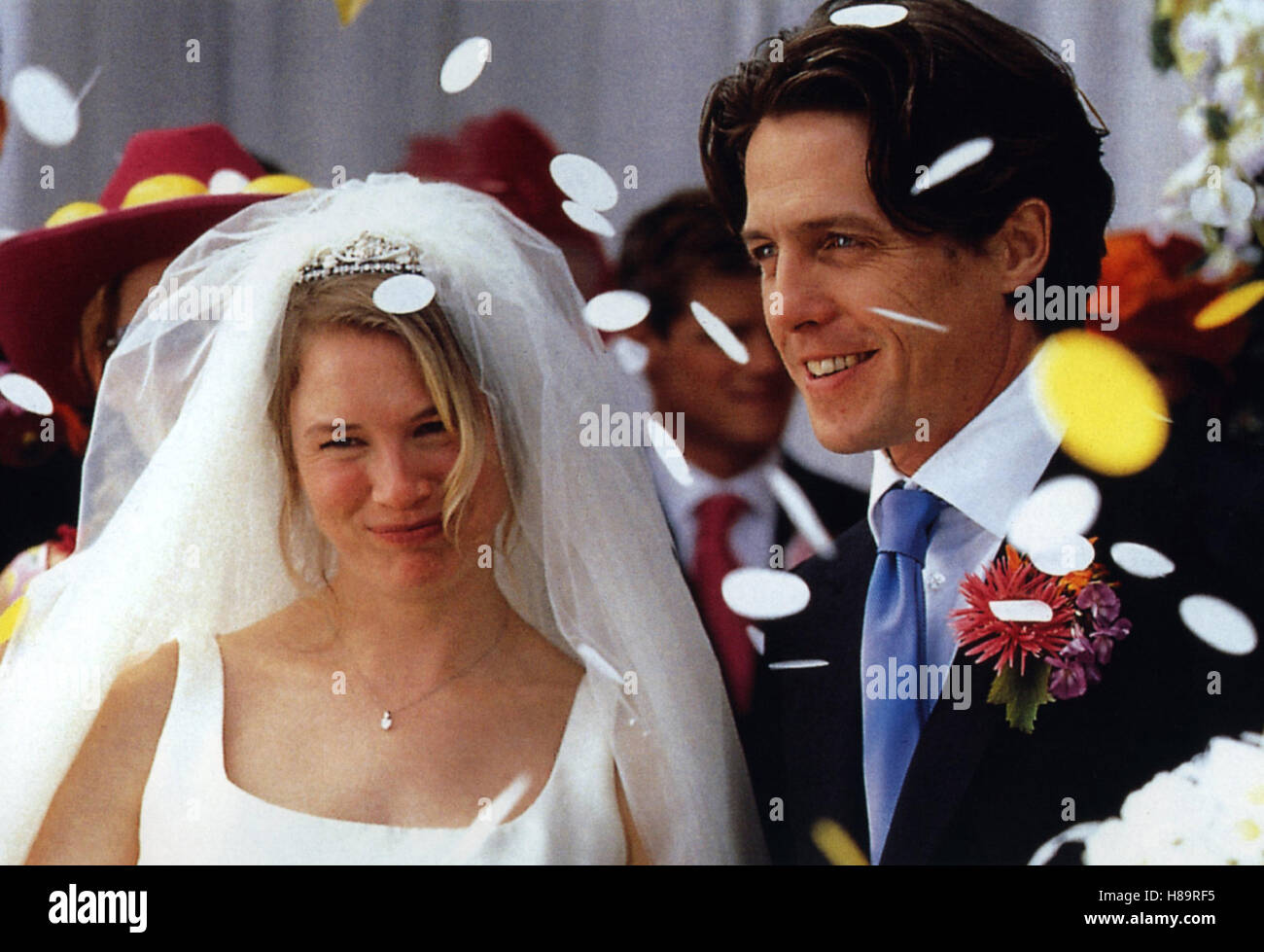 Bridget Jones - Schokolade Zum Latte, (BRIDGET JONES DIARY) USA 2001, Regie: Sharon Maguire, Renée ZELLWEGER, HUGH GRANT, Stichwort: Brautpaar, Konfetti Stockfoto