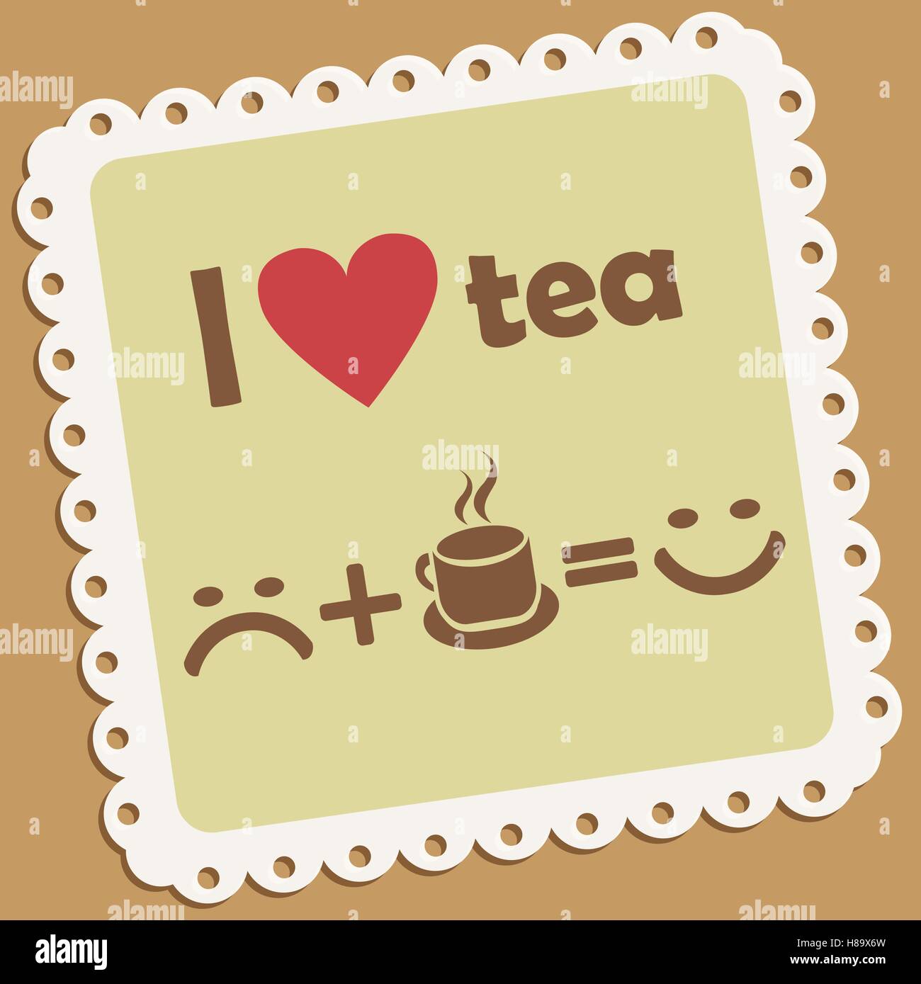 Ich liebe Tee. Retro-Vektor Icon. Stock Vektor