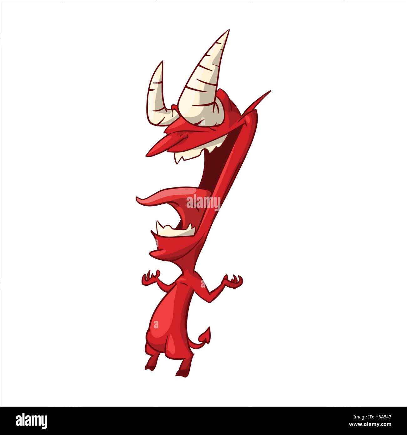 Bunte Vektor-Illustration von Cartoon rote Dämon, Imp oder Teufel Stock Vektor