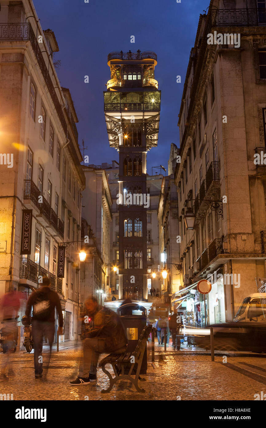 Santa Justa Aufzug, Lissabon, Portugal Stockfoto