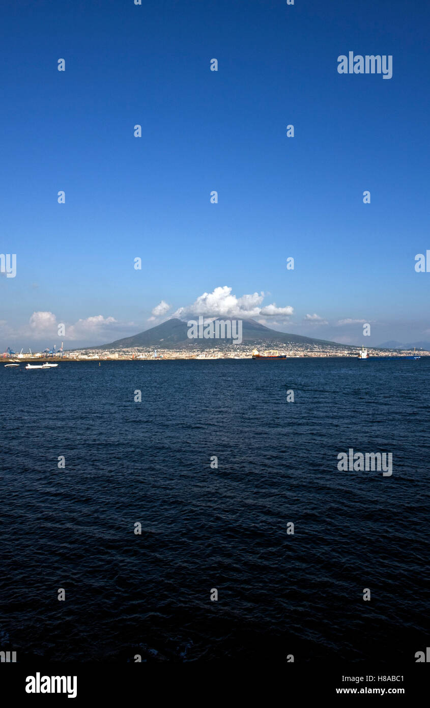 Vulkan Vesuv und den Golf von Neapel, Kampanien, Italien, Europa Stockfoto