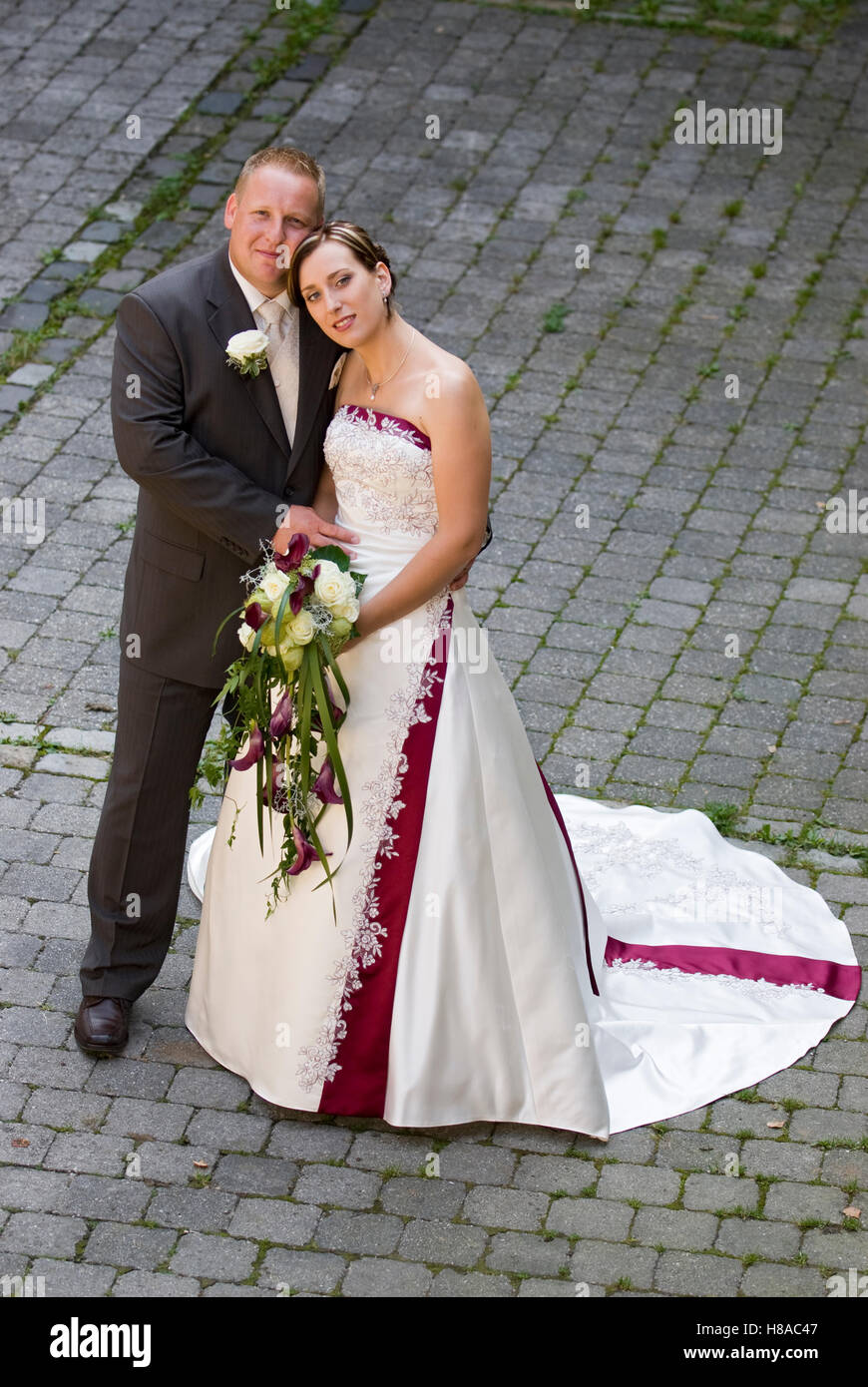 Am Tag ihrer Hochzeit paar Stockfoto
