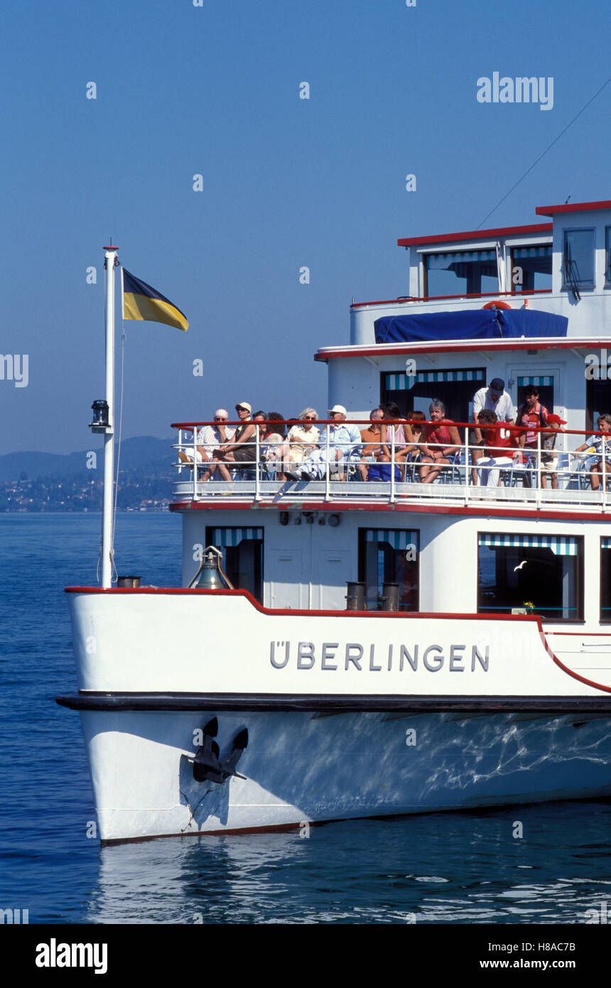 Passagiere auf das Ausflugsschiff Überlingen, Schiff, Schifffahrt