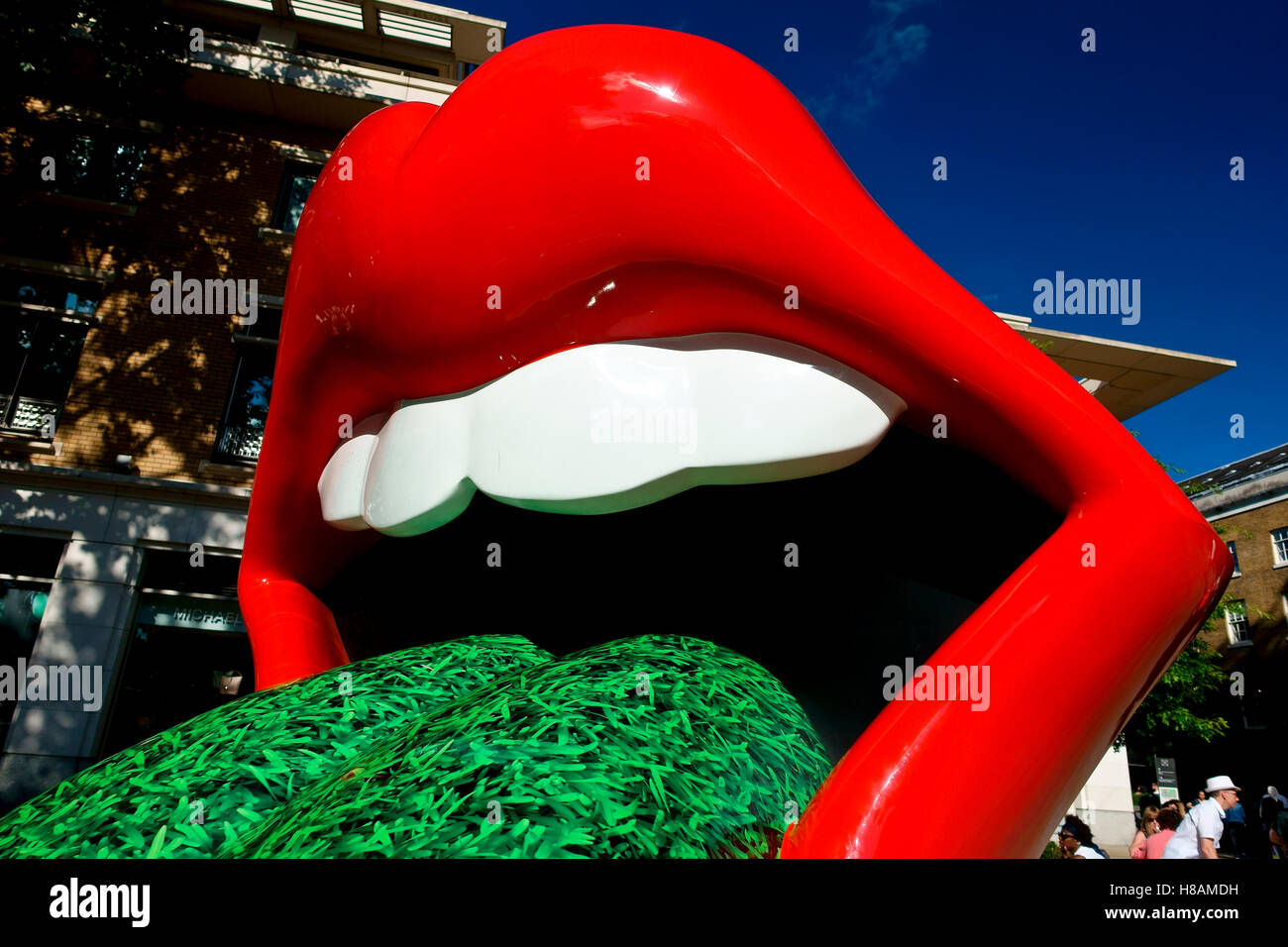 Lippendarstellung für die Rolling Stones Exhibitionism Retrospektive Ausstellung in der Saatchi Gallery, King's Road, Chelsea, London, Großbritannien, Großbritannien, Europa Stockfoto