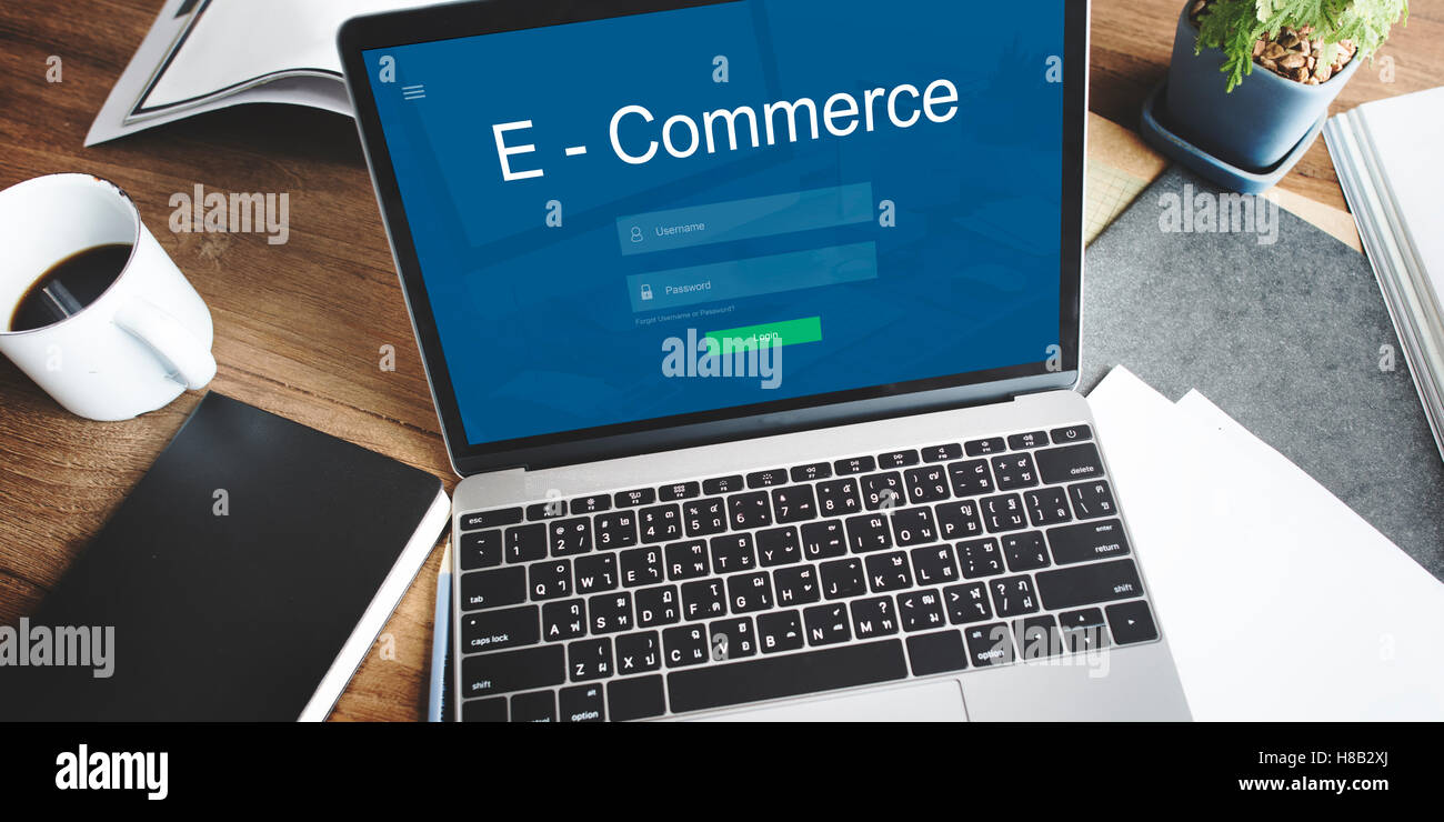 E-Commerce Internet-Banking-Online-Payment-Konzept Stockfoto