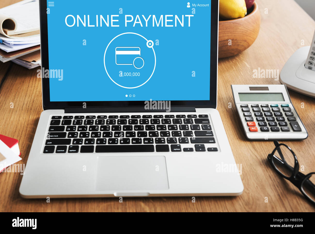 Online-Payment Internet-Banking-Technologie-Konzept Stockfoto