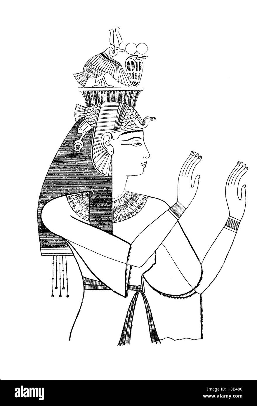 Queen-Tala, Frau des Pharao Amenophis III, 18. Dynastie, Geschichte der Mode, Kostüm-Geschichte Stockfoto