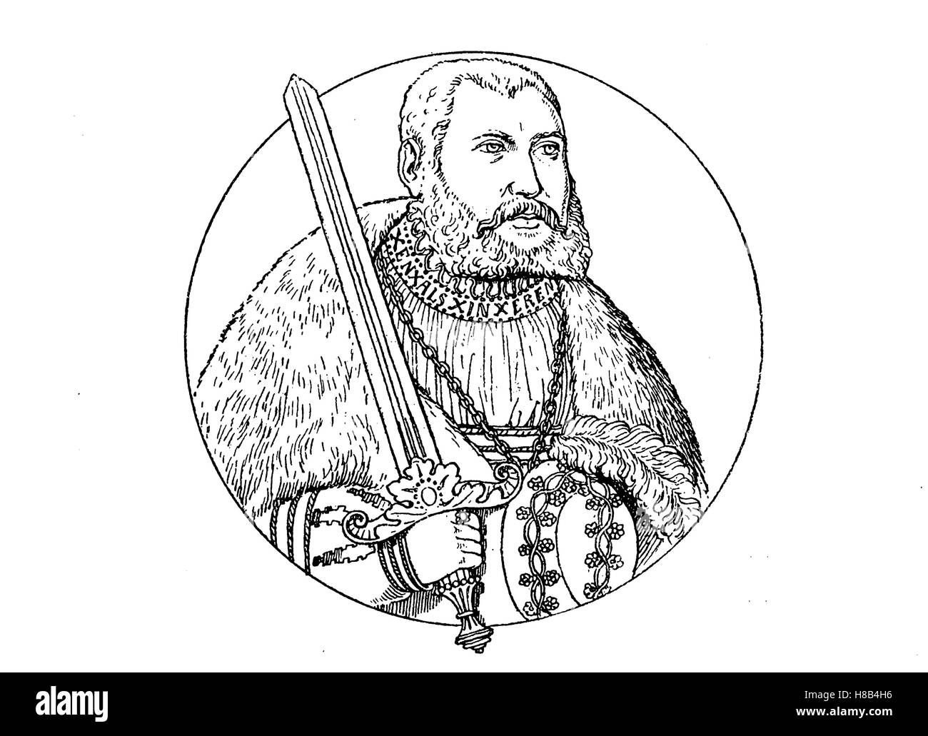 Kurfürst Johann Friedrich von Sachsen, im Alter von 32, Geschichte der Mode, Kostüm-Geschichte Stockfoto