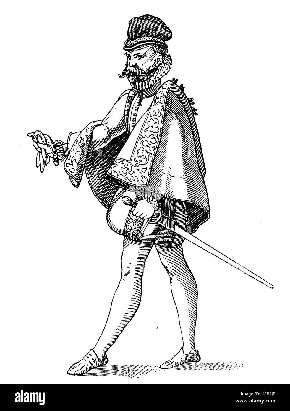 Spanischer edle um 1570, Geschichte der Mode, Kostüm Geschichte Stockfoto