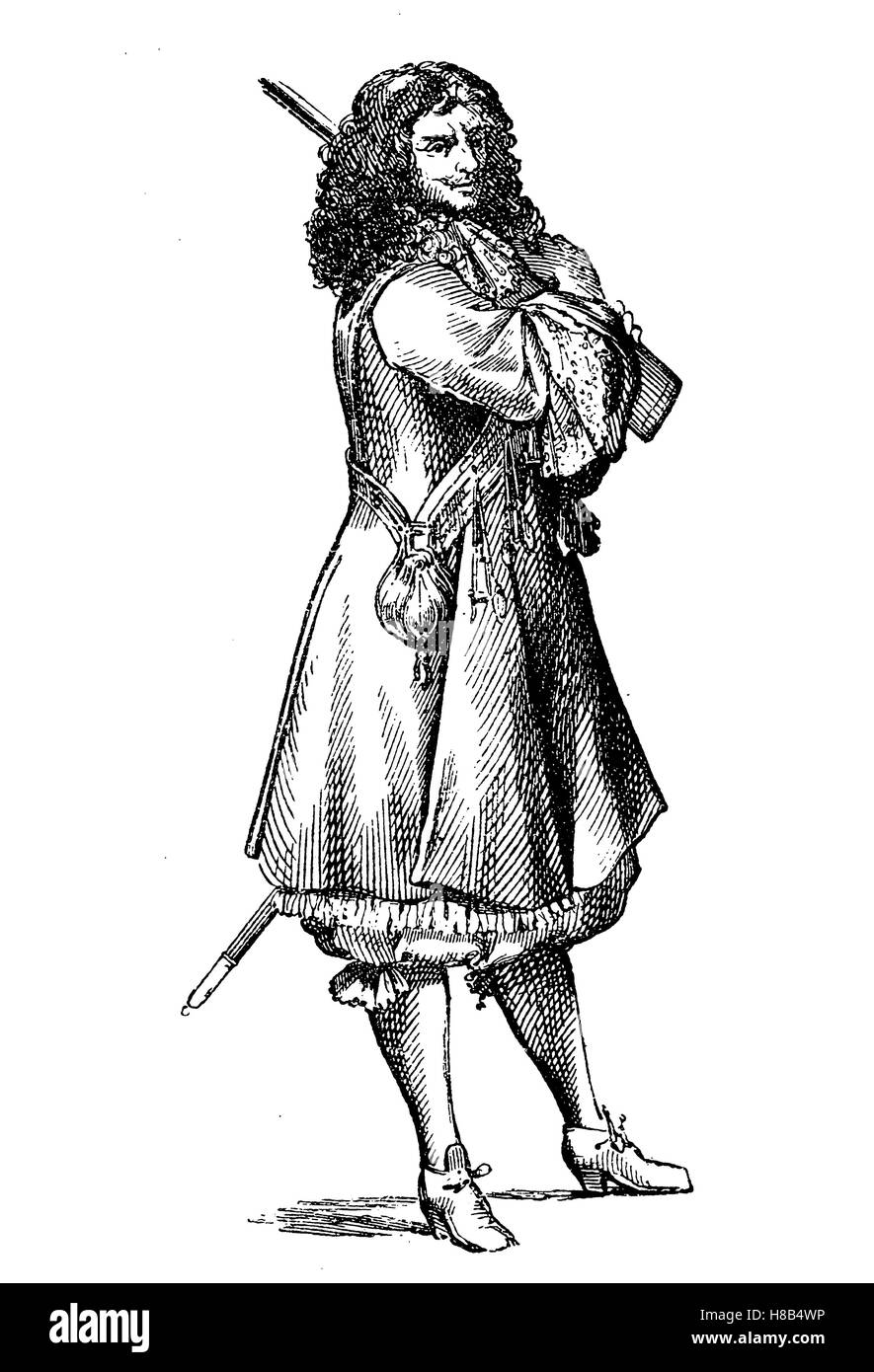 französische avantgardistischen im Jahr 1663, Geschichte der Mode, Kostüm-Geschichte Stockfoto