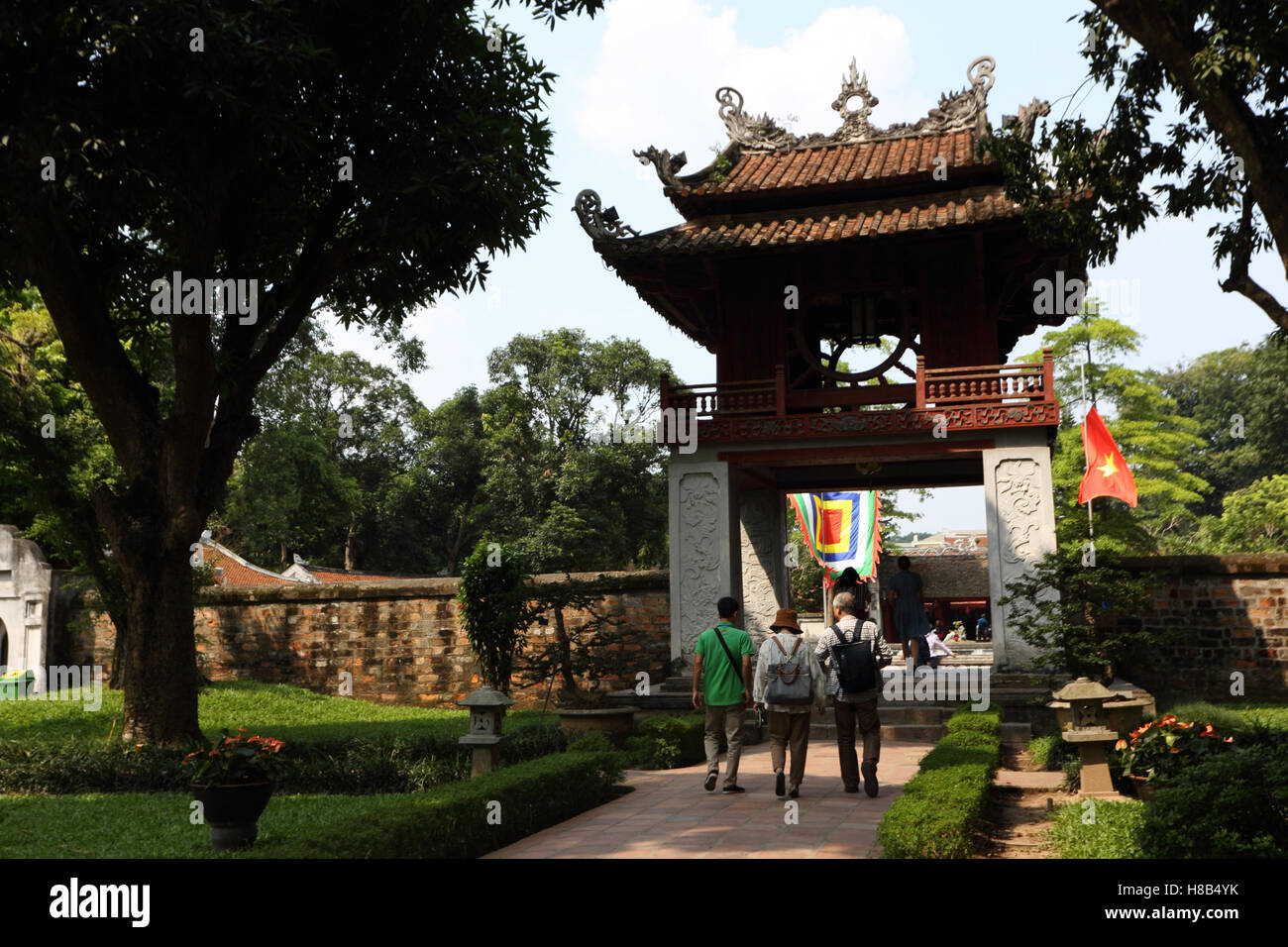 Im Volksmund genannt Van Mieu - Tempel des Konfuzius Tempel der Literatur in Hanoi. Stockfoto