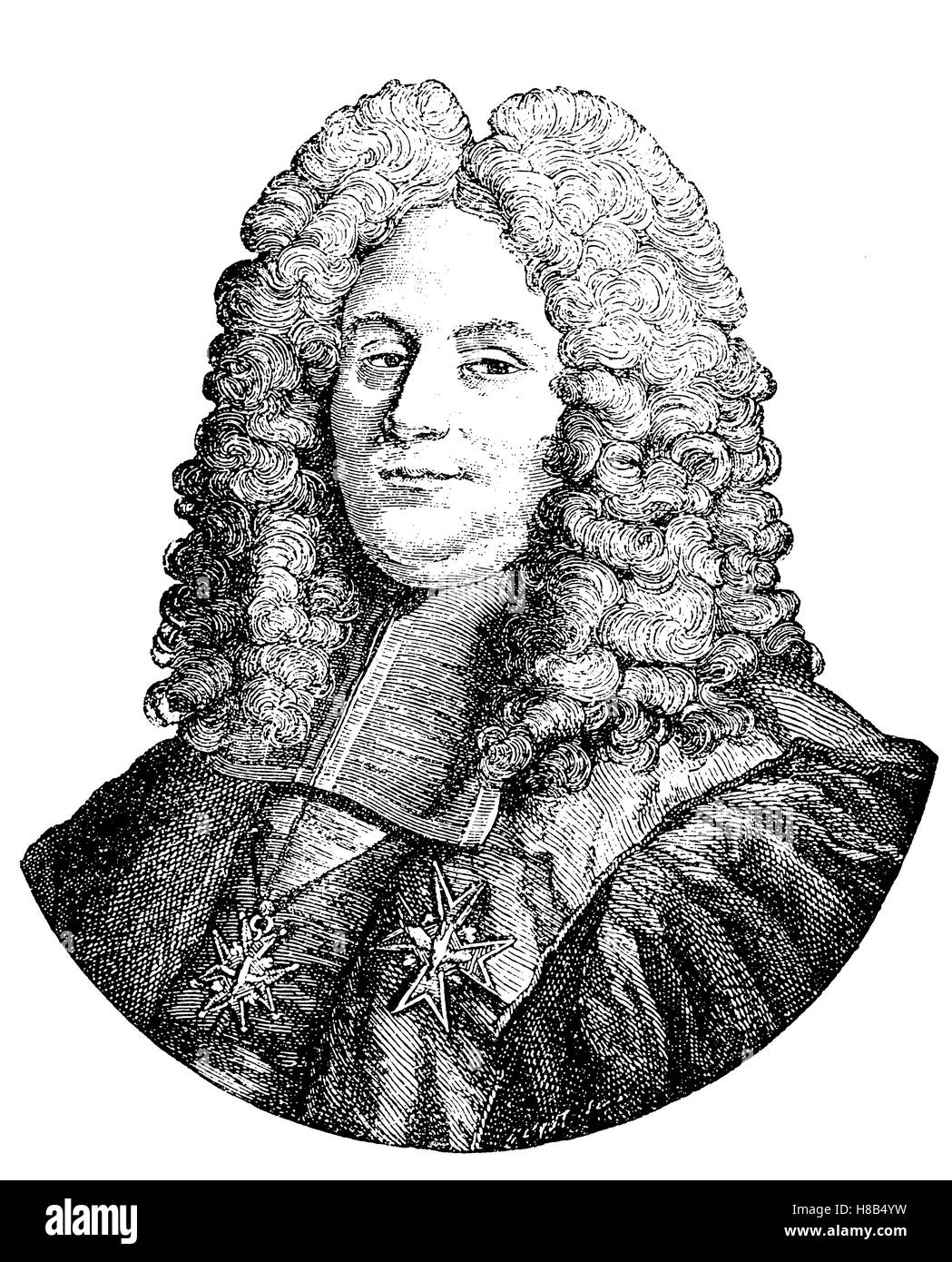 Allonge Perücke im Jahr 1710 die Kanzlerin d'Aguesseau nach dem Tod von  Louis XIV., Geschichte der Mode, Kostüm-Geschichte Stockfotografie - Alamy