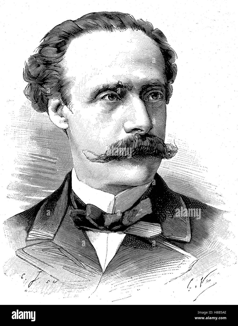 Jose Manuel Emiliano Balmaceda Fernandez, wurde 19. Juli 1840 - 18. September 1891, der 11. Präsident von Chile vom 18. September 1886, 29. August 1891, Holzschnitt aus dem Jahre 1892 Stockfoto