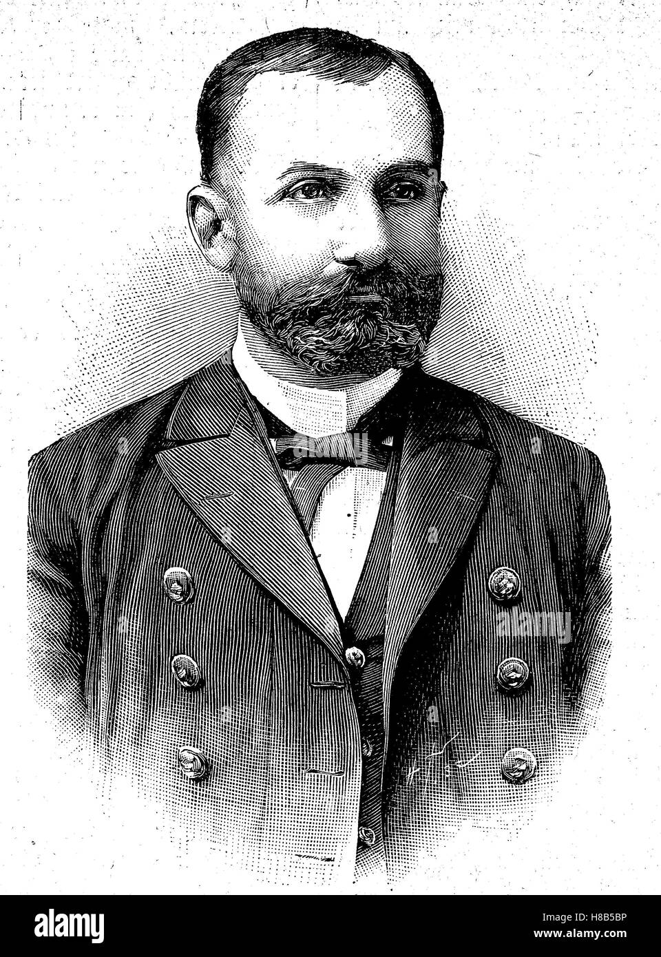 Jorge Montt Alvarez war Vizeadmiral der chilenischen Marine und Präsident von Chile in den Jahren 1891 bis 1896, Holzschnitt aus dem Jahre 1892 Stockfoto