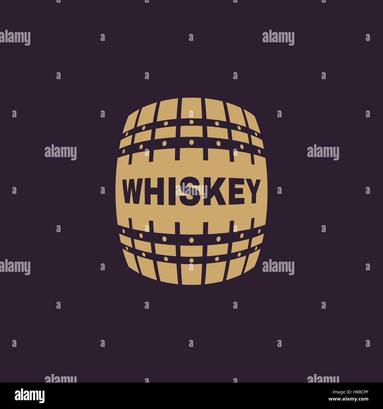 Das Whisky-Symbol. Fass und Keg, Alkohol, Whisky-Symbol. UI. Web. Logo. Zeichen. Flaches Design. Ca. Stock Vektor Stock Vektor