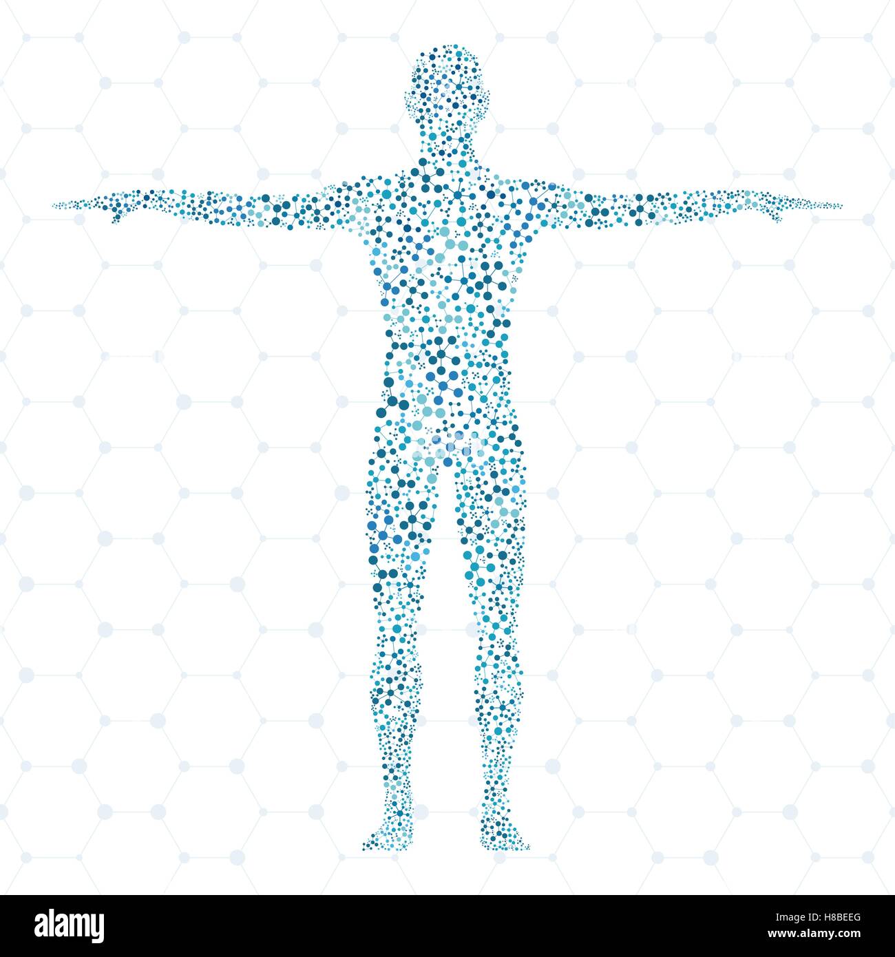 Menschlichen. Struktur-Molekül des Menschen. Vektor-Illustration. Medizin, Naturwissenschaft und Technik. Wissenschaftliche Vektor für Ihr Design. Stock Vektor