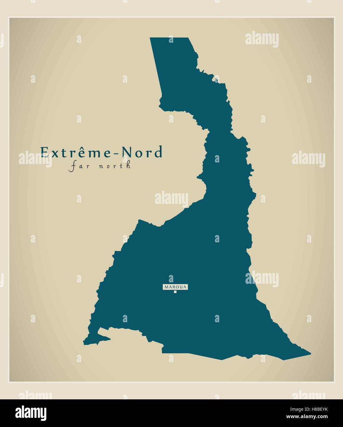 Moderne Karte - Extreme Nord CM Stock Vektor