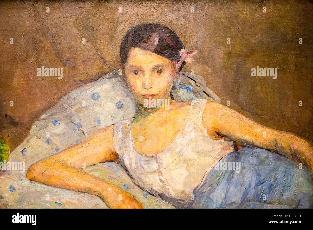 Detail der "Liegende Frau" 1908 Ölgemälde auf Leinwand, Soren Onsager 1878-1946, Kode 3 Kunst Galerie Bergen, Norwegen Stockfoto